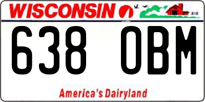 WI license plate 638OBM