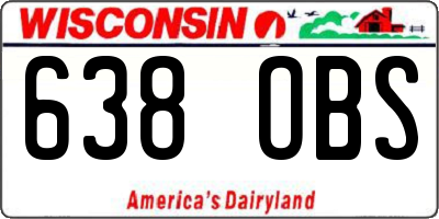 WI license plate 638OBS