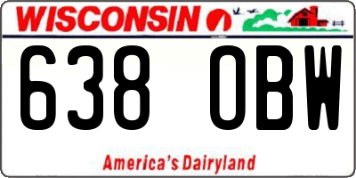 WI license plate 638OBW