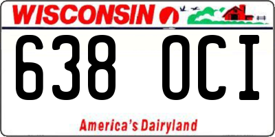 WI license plate 638OCI