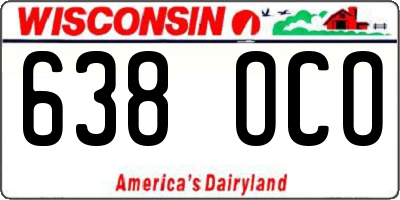 WI license plate 638OCO