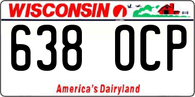 WI license plate 638OCP