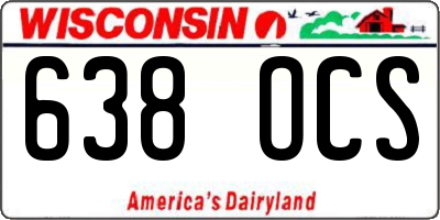 WI license plate 638OCS