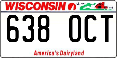 WI license plate 638OCT