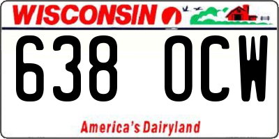 WI license plate 638OCW