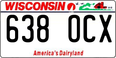 WI license plate 638OCX