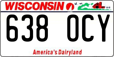 WI license plate 638OCY