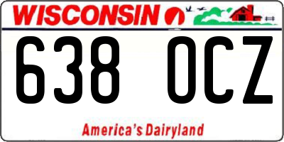 WI license plate 638OCZ