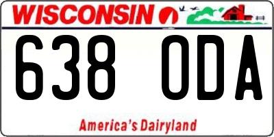 WI license plate 638ODA