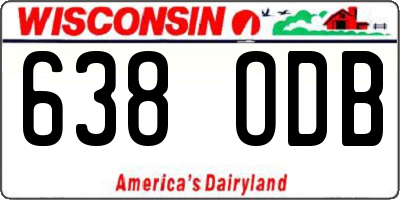 WI license plate 638ODB