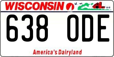 WI license plate 638ODE