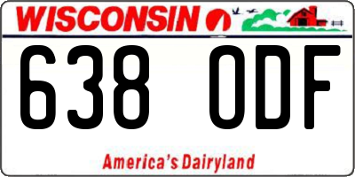 WI license plate 638ODF
