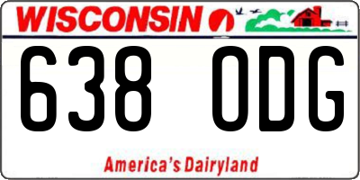 WI license plate 638ODG