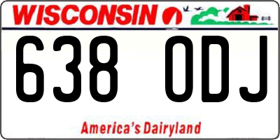 WI license plate 638ODJ