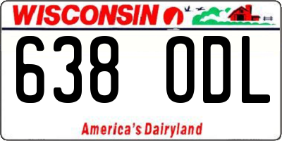 WI license plate 638ODL