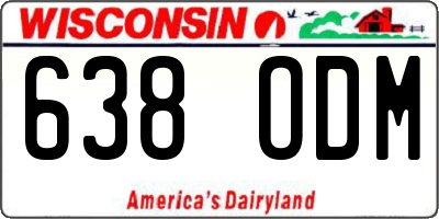 WI license plate 638ODM