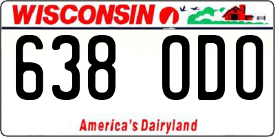 WI license plate 638ODO