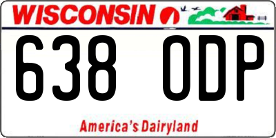 WI license plate 638ODP