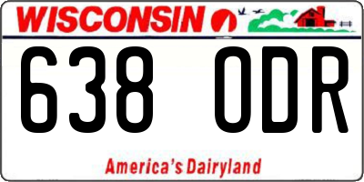 WI license plate 638ODR