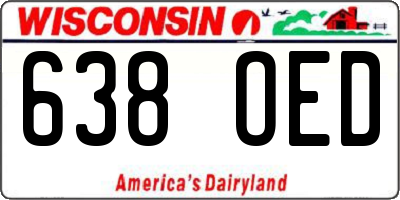WI license plate 638OED
