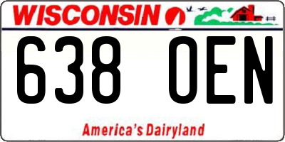 WI license plate 638OEN