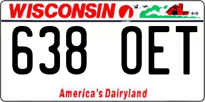 WI license plate 638OET
