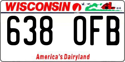 WI license plate 638OFB