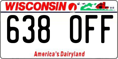 WI license plate 638OFF