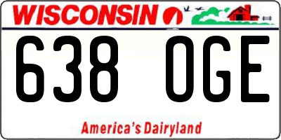 WI license plate 638OGE