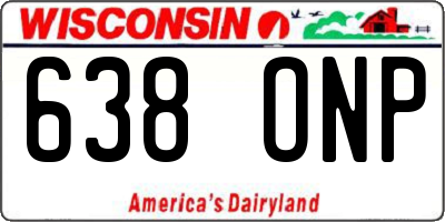 WI license plate 638ONP
