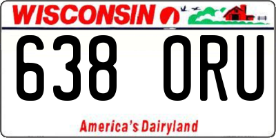 WI license plate 638ORU