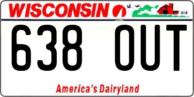 WI license plate 638OUT