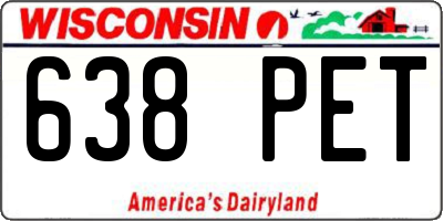 WI license plate 638PET