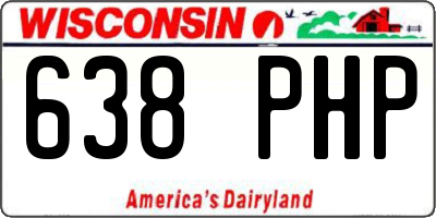 WI license plate 638PHP