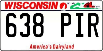 WI license plate 638PIR