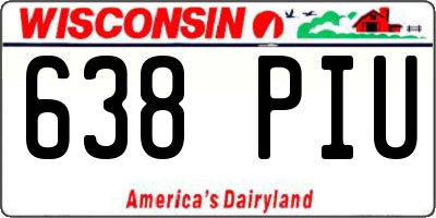 WI license plate 638PIU