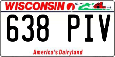 WI license plate 638PIV