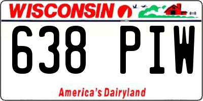 WI license plate 638PIW