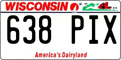 WI license plate 638PIX