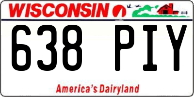WI license plate 638PIY