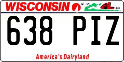 WI license plate 638PIZ