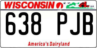 WI license plate 638PJB