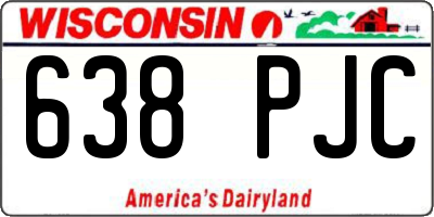 WI license plate 638PJC