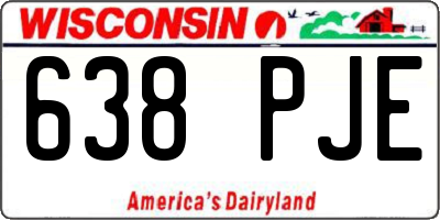WI license plate 638PJE