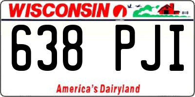 WI license plate 638PJI