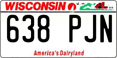 WI license plate 638PJN