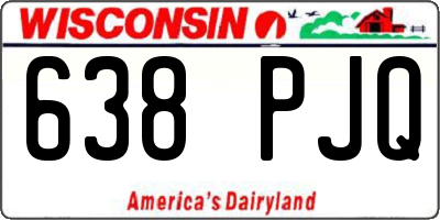 WI license plate 638PJQ