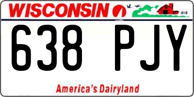 WI license plate 638PJY