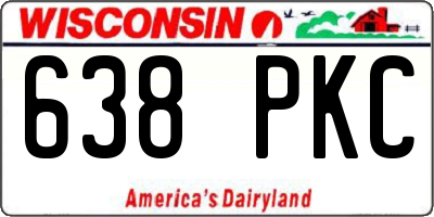 WI license plate 638PKC
