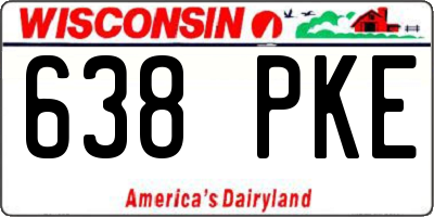 WI license plate 638PKE